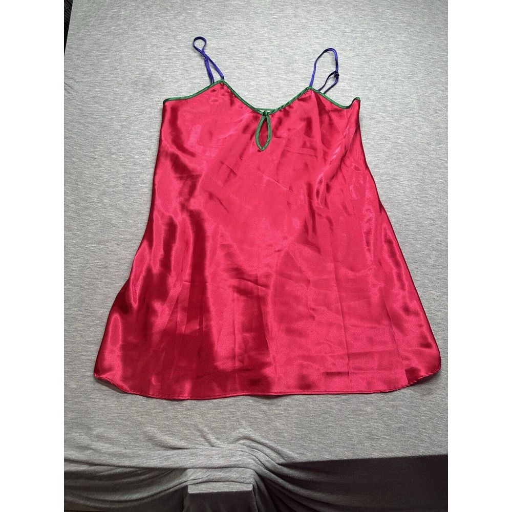 VTG‎ Victoria's Secret Gold Label Pink Satin Slip Babydoll Size S/M